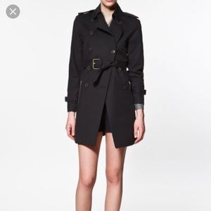 Zara Basic black trench coat